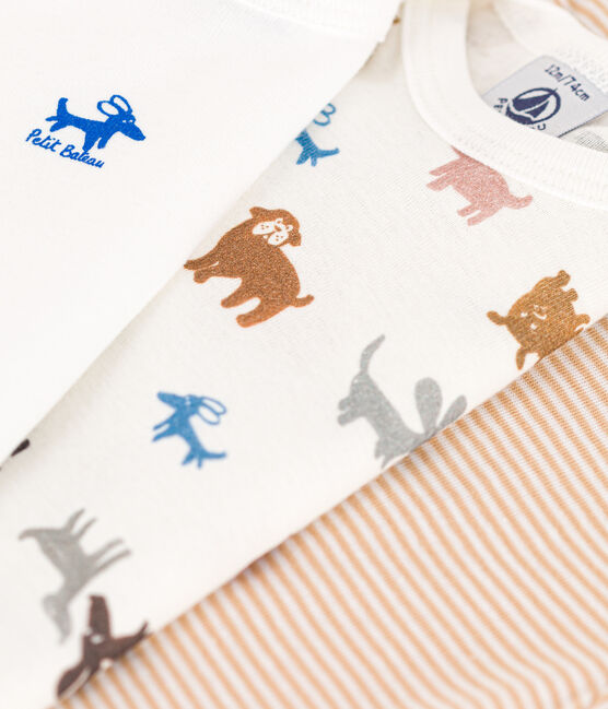 Lot de 3 bodies manches courtes chiens bébé en coton variante 1