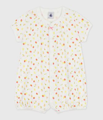 Kort katoenen kruippakje met fruitprint voor baby's