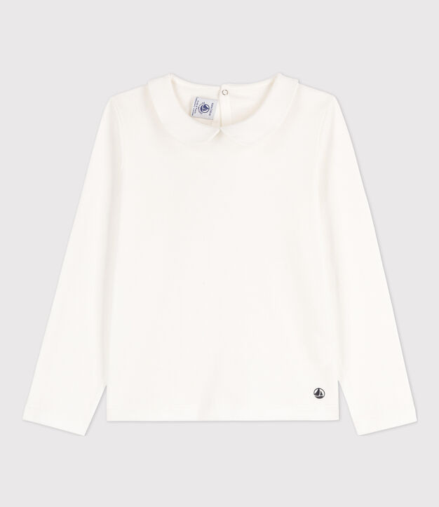 T-shirt manches longues enfant en coton blanc