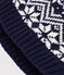 Wollen jacquardmuts voor kinderen blauw SOIR/ MARSHMALLOW