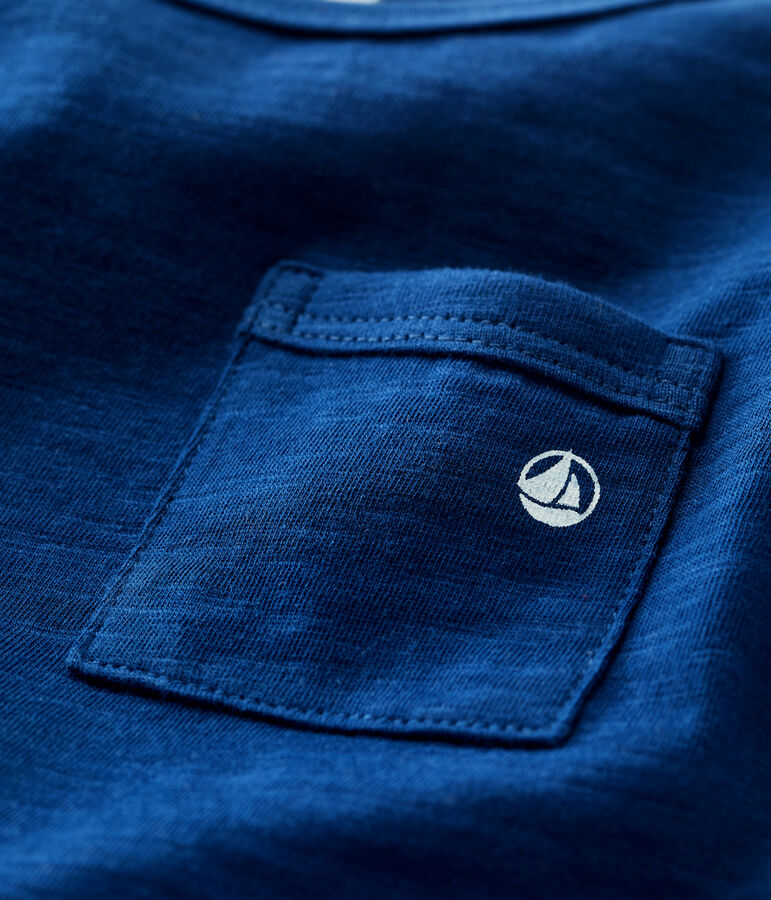 Tee-shirt manches courtes uni en jersey b&eacute;b&eacute; bleu