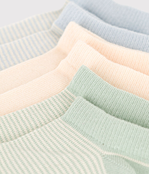 3 paires de chaussettes en coton milleraies enfant multicouleur