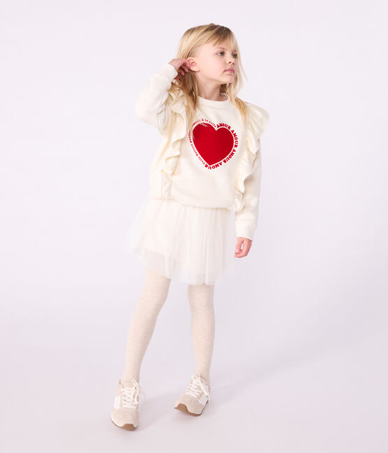 Katoenen sweatshirt met print voor kinderen ecru MILK