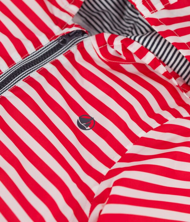 Warme windstopper van gerecycleerd polyester voor baby's rood/wit