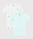 Set van 2 T-shirts voor meisjes met kleurrijke katten en korte mouwen