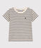 Tee-shirt rayé en jersey flammé enfant garçon blanc AVALANCHE/bleu SMOKING