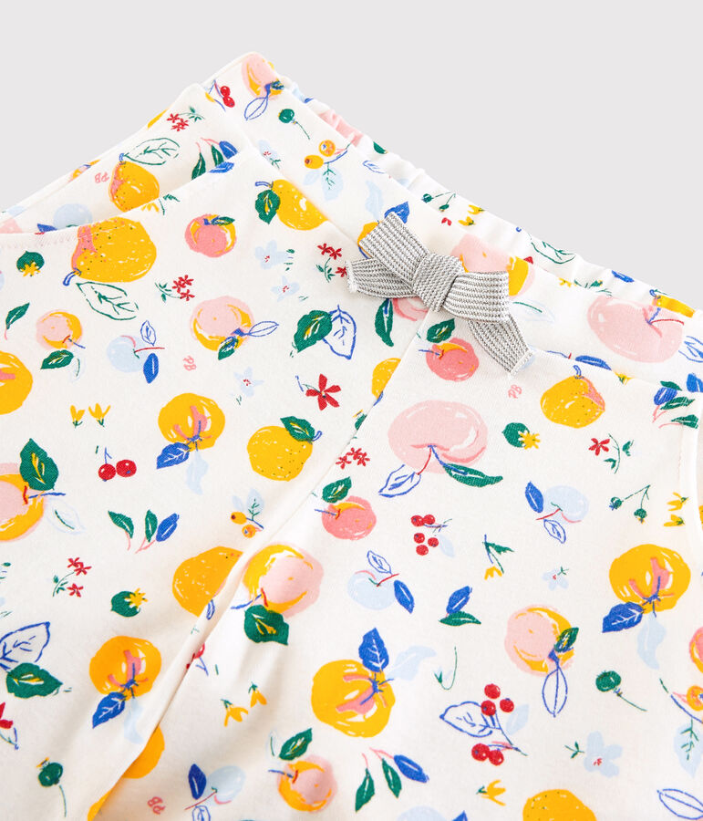 Short en coton enfant fille blanc/multicouleur