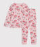 Kinderpyjama in tubic met bloemenprint roze JOLI/wit MULTICO