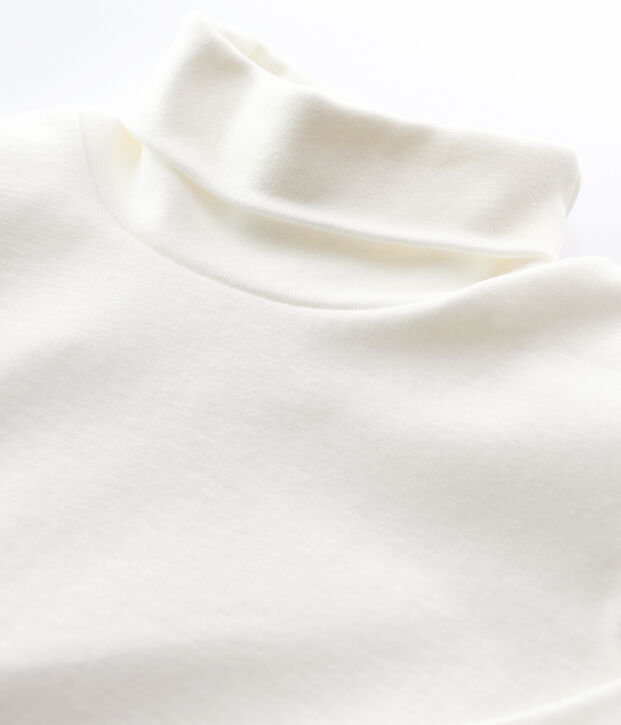 Sous-pull en coton enfant fille / gar&ccedil;on blanc