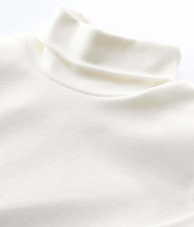 Sous-pull en coton enfant fille / gar&ccedil;on blanc