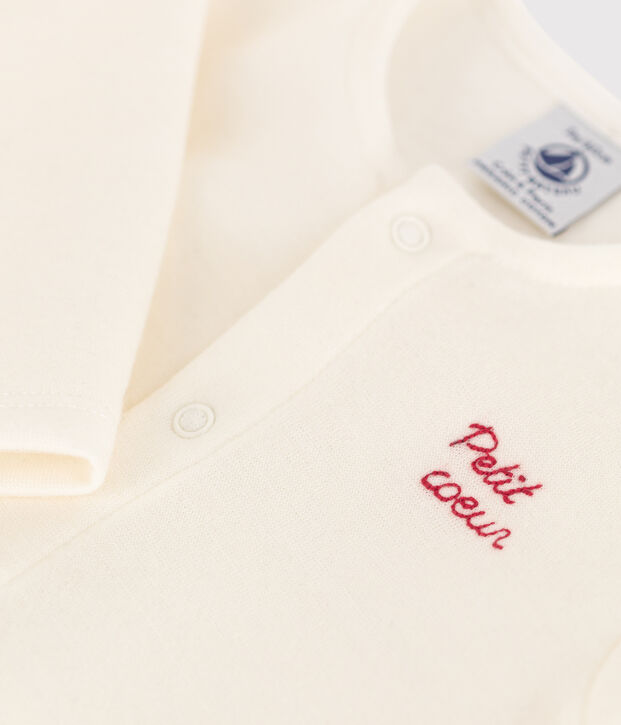 Dors bien et bonnet b&eacute;b&eacute; en double jersey blanc