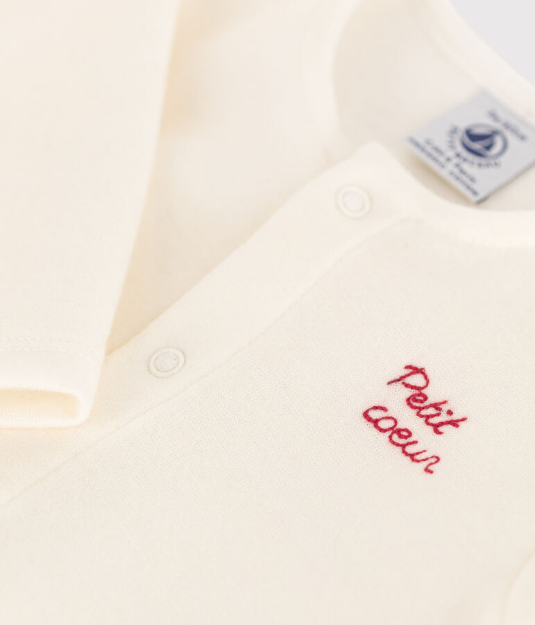 Dors bien et bonnet b&eacute;b&eacute; en double jersey blanc