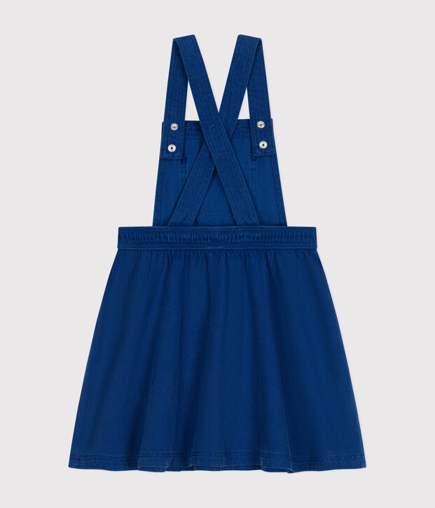 Robe salopette en serge enfant fille bleu