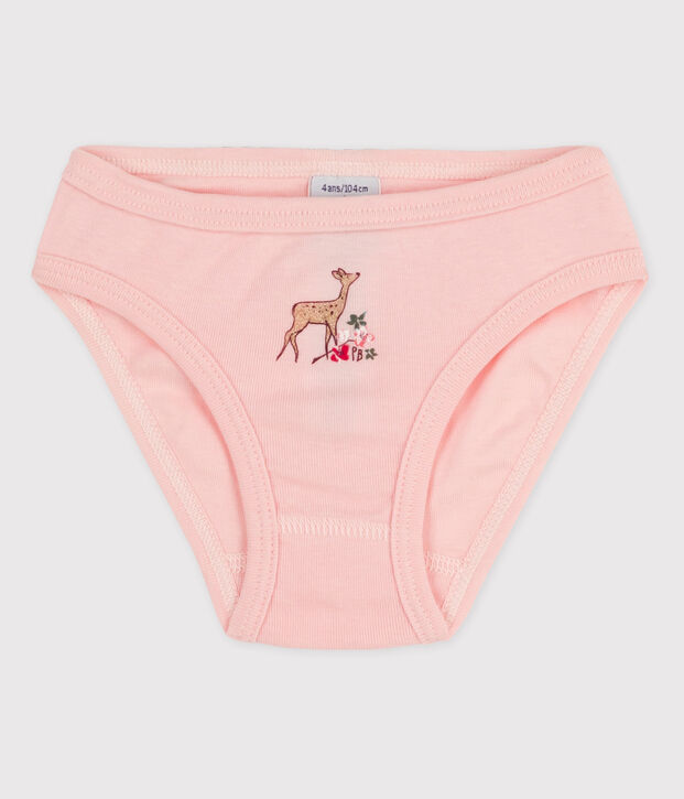 Culotte petite fille en coton rose