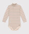 Katoenen body met lange mouw en rolkraagje voor baby's wit AVALANCHE/ MULTICO