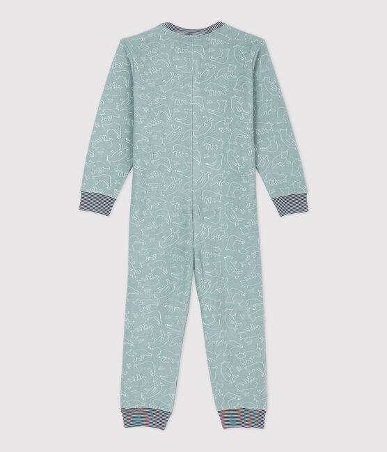 Combinaison ours en bouclette éponge grattée enfant SEDUMBLUE/ MARSHMALLOW