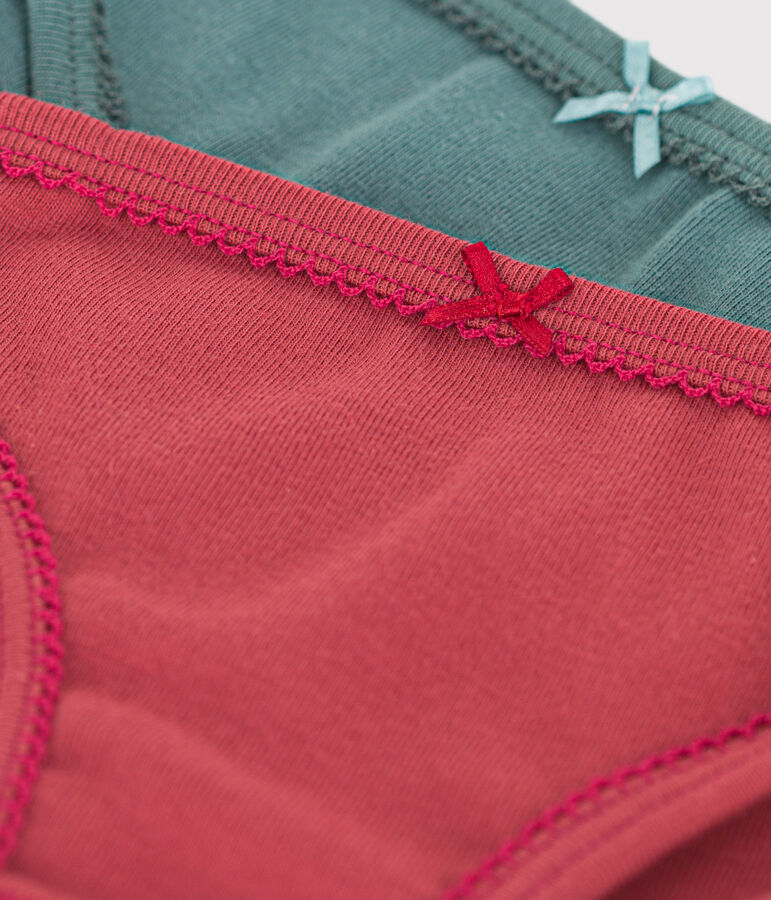 Set van 2 katoenen meisjesslips multicouleur