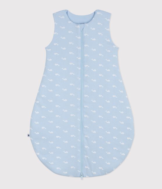 Katoenen babytrappelzakje met walvisprint TOG 2.5 blauw TOUDOU/wit MARSHMALLOW