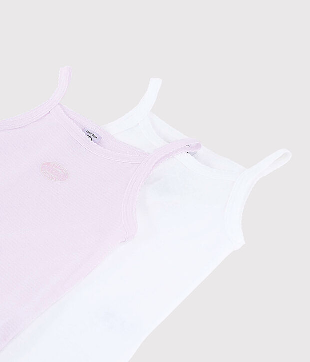 Set van 2 roze milleraie hemden met bandjes van biologisch katoen multicouleur