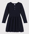 Robe manches longues en tricot enfant fille bleu SMOKING