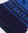 Kindermuts van jacquardtricot met fleecevoering blauw/blauw