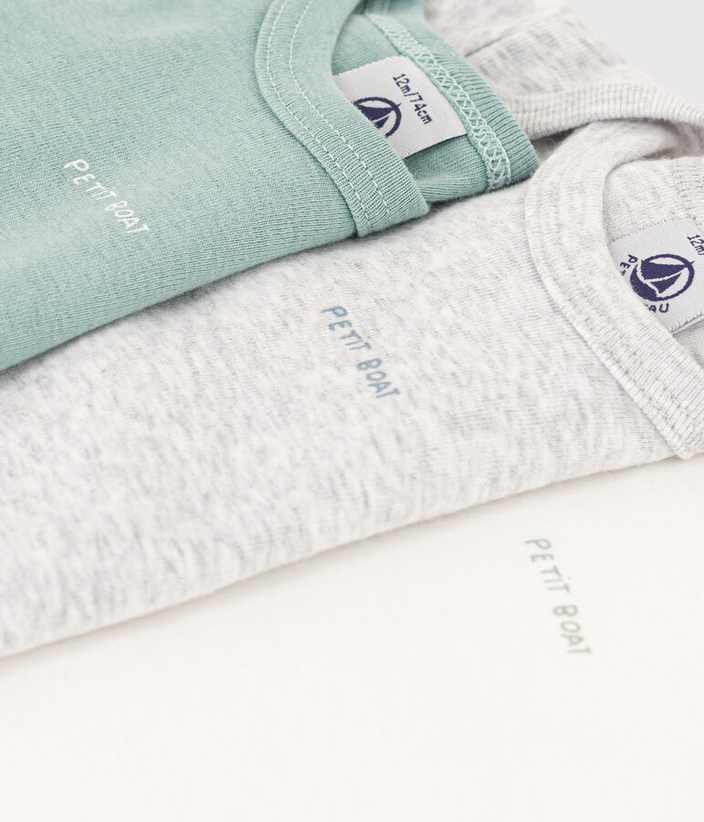 Lot de 3 bodies manches longues b&eacute;b&eacute; en coton multicouleur