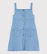 Robe salopette en molleton denim enfant fille