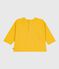 Katoenen T-shirt met lange mouwen en katmotiefje voor baby's geel NAPLES