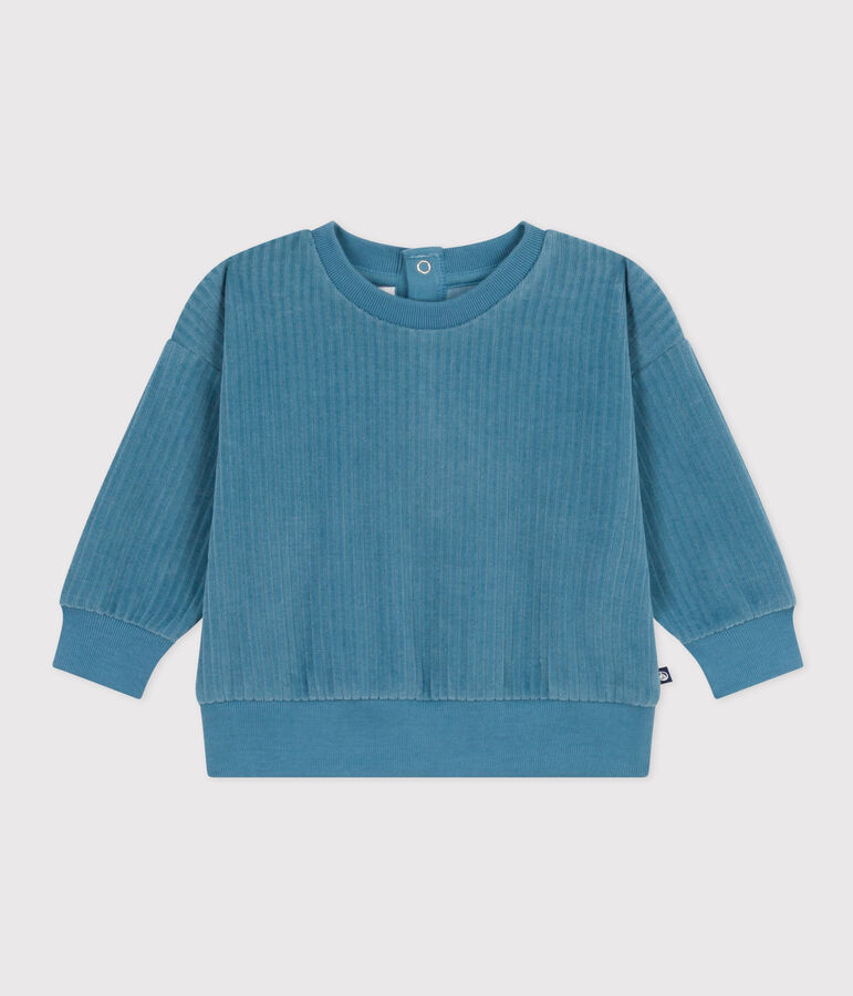 Sweater van velours voor baby's blauw