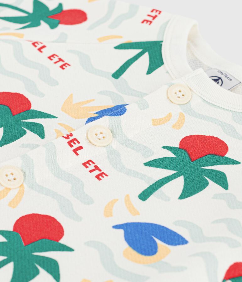 Kort katoenen pakje met print voor baby's ecru/multicouleur