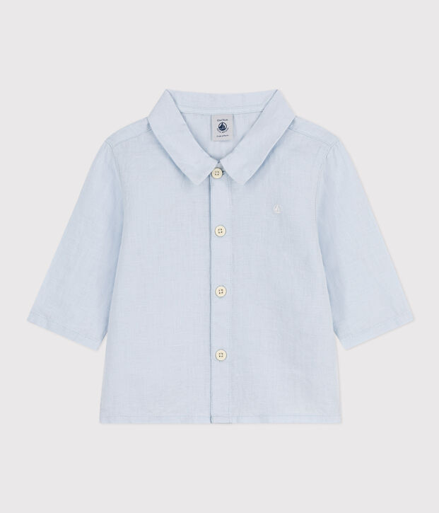 Chemise b&eacute;b&eacute; en lin bleu