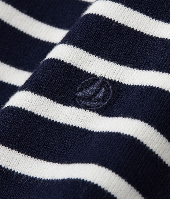 Legendarisch damesmarinetruitje in zware jersey - Vorige collectie blauw ABYSSE/beige COQUILLE