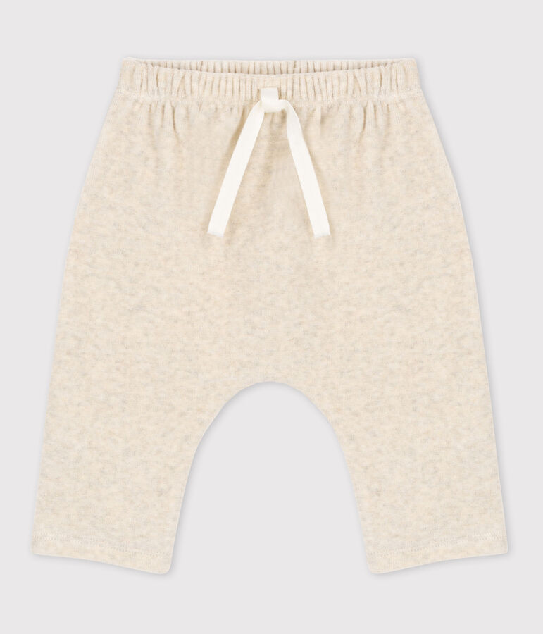 Pantalon b&eacute;b&eacute; en velours en coton beige