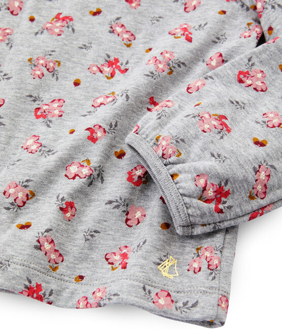 T-shirt lange mouwen meisjes grijs BELUGA/wit MULTICO