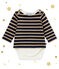 Glitterende body-met-marinetruitje in molton voor babymeisjes blauw SMOKING/bruin BRINDILLE BRILLANT