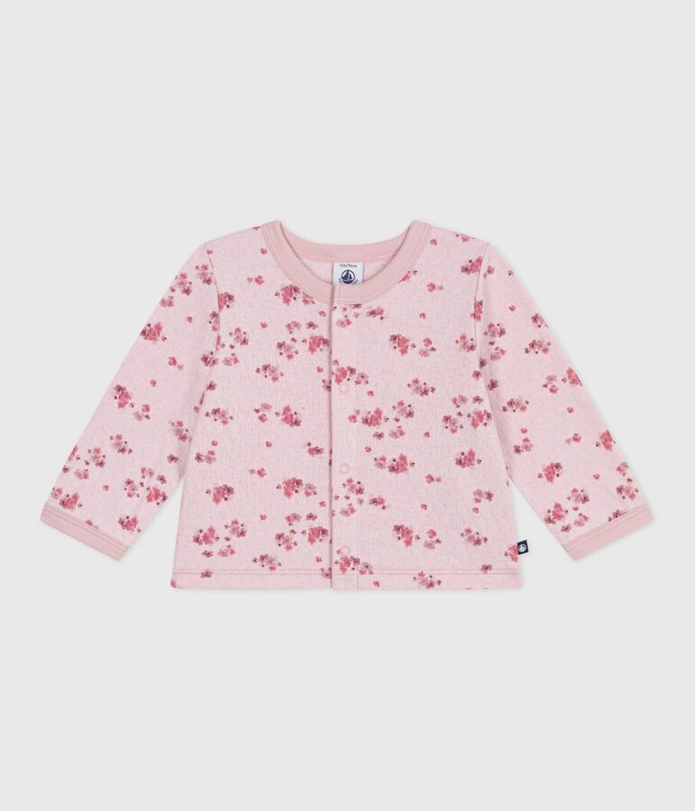 Katoenen babyvestje met bloemenprint roze/multicouleur