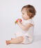 Combinaison courte bébé en coton uni rose FLEUR