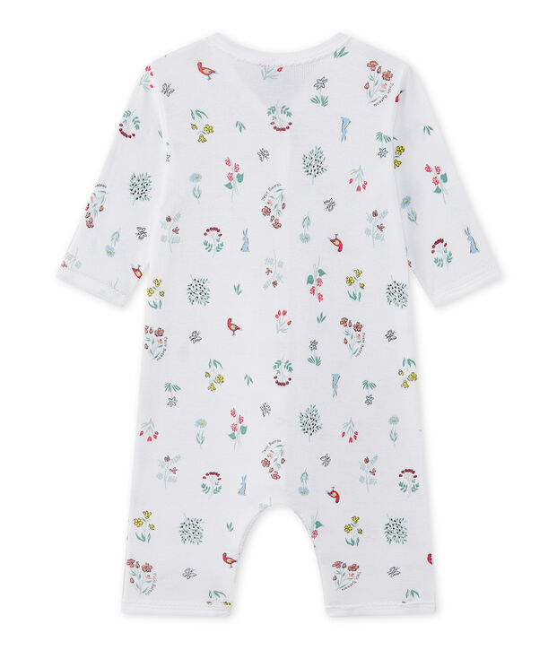 Pyjama zonder voetjes met dessin voor babymeisjes wit/multicouleur