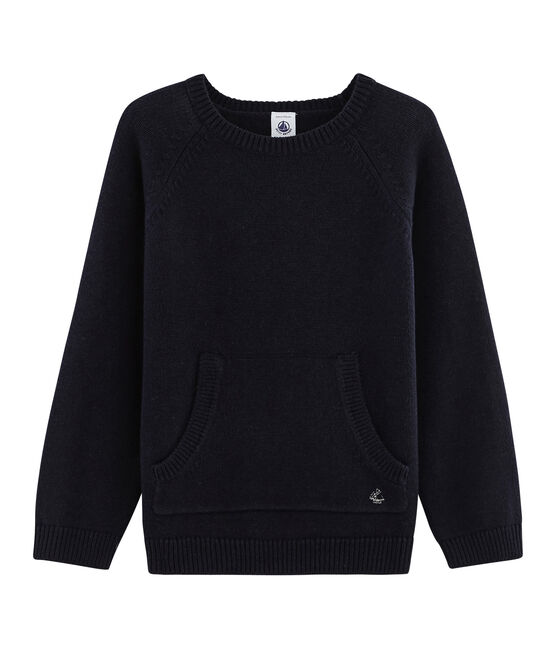 Pull tricot laine et coton enfant garçon bleu SMOKING