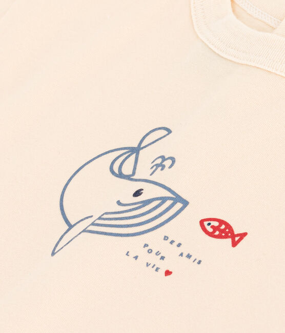 Tee-shirt manches courtes en jersey léger bébé écru AVALANCHE