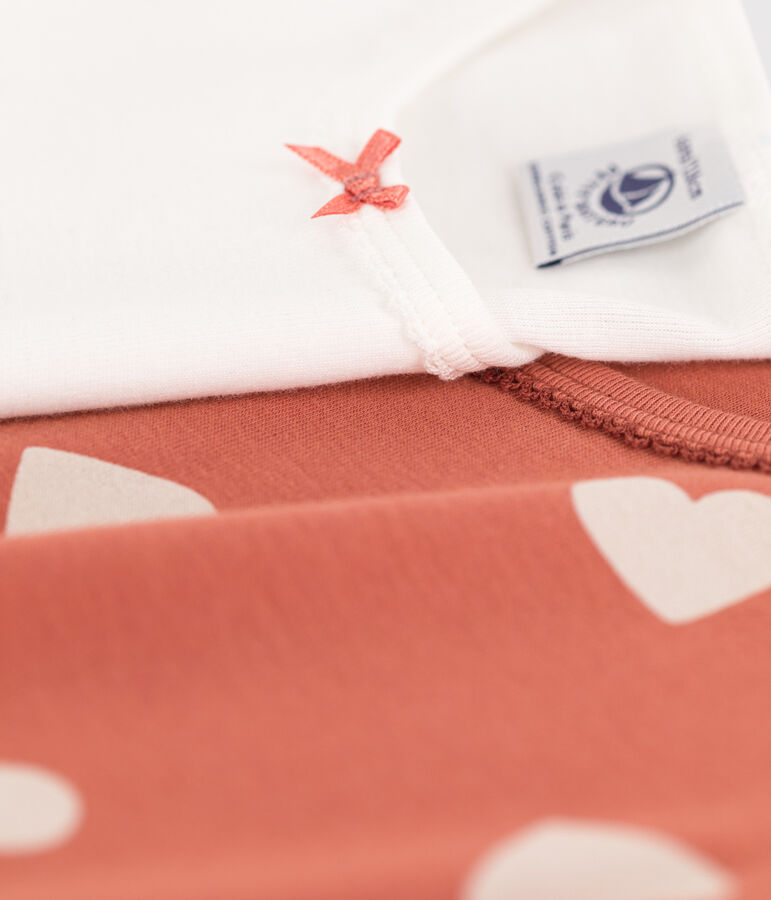 Set van 2 T-shirts met hartjes en korte mouwen voor meisjes in katoen variante 1