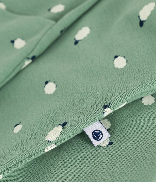 Combisac b&eacute;b&eacute; en coton &agrave; col imprim&eacute; vert/multicouleur