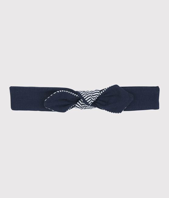 Katoenen meisjes haarband blauw SMOKING