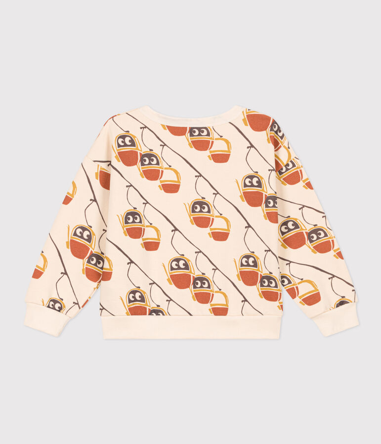 Sweatshirt imprim&eacute; en molleton enfant fille / gar&ccedil;on &eacute;cru/gris