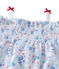Kort bedrukt babypakje voor meisjes wit ECUME/blauw BLEU/ MULTICO
