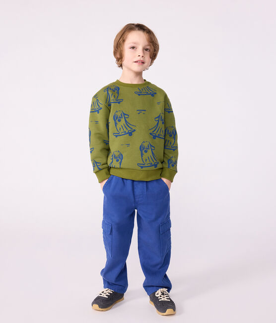 Sweatshirt enfant en coton imprimé bleu CEDAR/ OLYMPIC