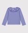 Effen T-shirt met kraagje en lange mouwen voor kinderen purper