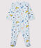 Dors-bien bleu à imprimé animaux bébé en molleton bleu FRAICHEUR/blanc MULTICO