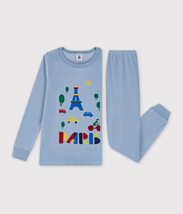 Fluwelen kinderpyjama blauw