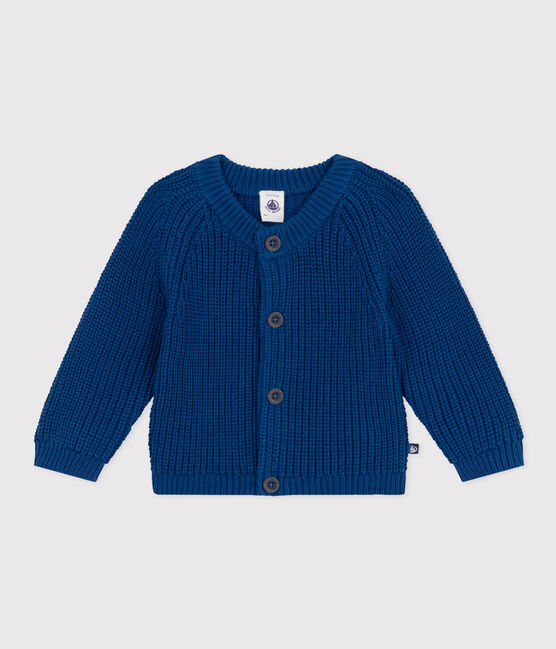 Katoenen gebreide babycardigan blauw INCOGNITO